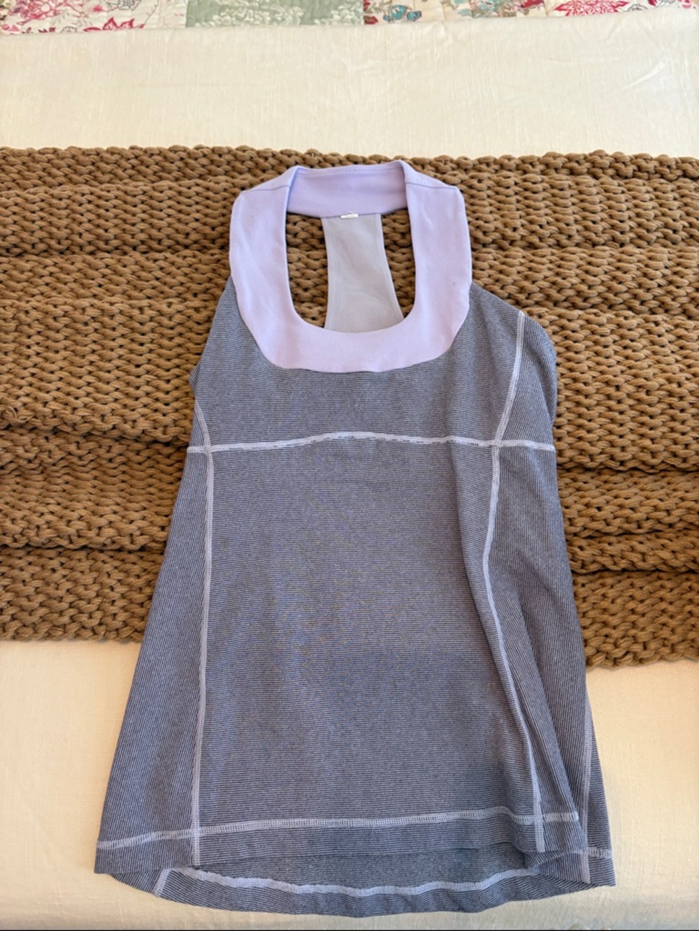 lululemon athletica Gray Tank with Lavender Racerback